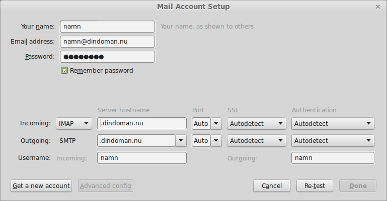 Mail Account Setup Mozilla Thunderbird UNIX (incl Mac OS X) / LINUX/Windows e-mail setup