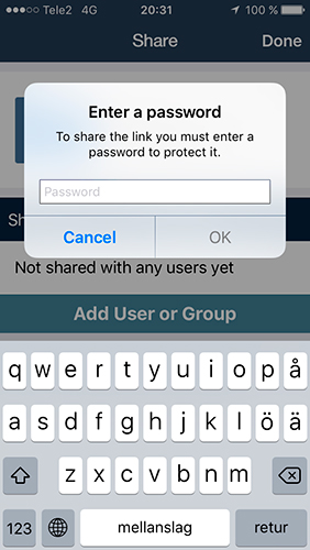 ios iphone ipad password protect shared folders cloud storage