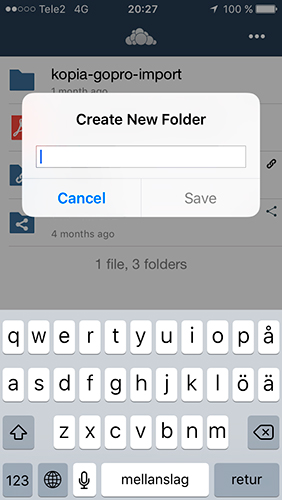ios iphone ipad create new folder cloud storage
